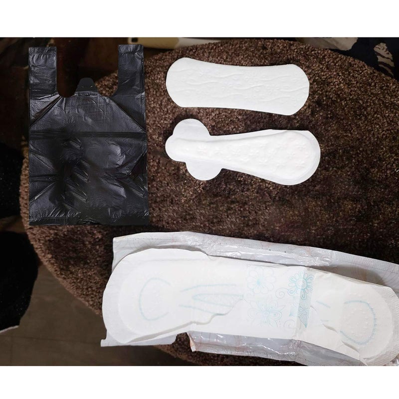 Hipruict Sanitary Napkin Disposal Bags, 200 PCS Personal Disposal Bags For Women Trash Bags With Handle For Feminine Hygiene Product - Black - Image 5